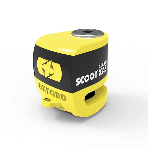 OXFORD QUARTZ XA5 ALARM DISC LOCK (5.5MM PIN) YELLOW - BLACK
