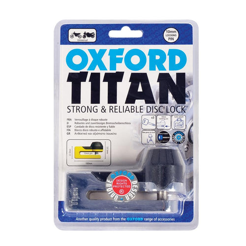 OXFORD TITAN DISC LOCK (10MM PIN) CHROME